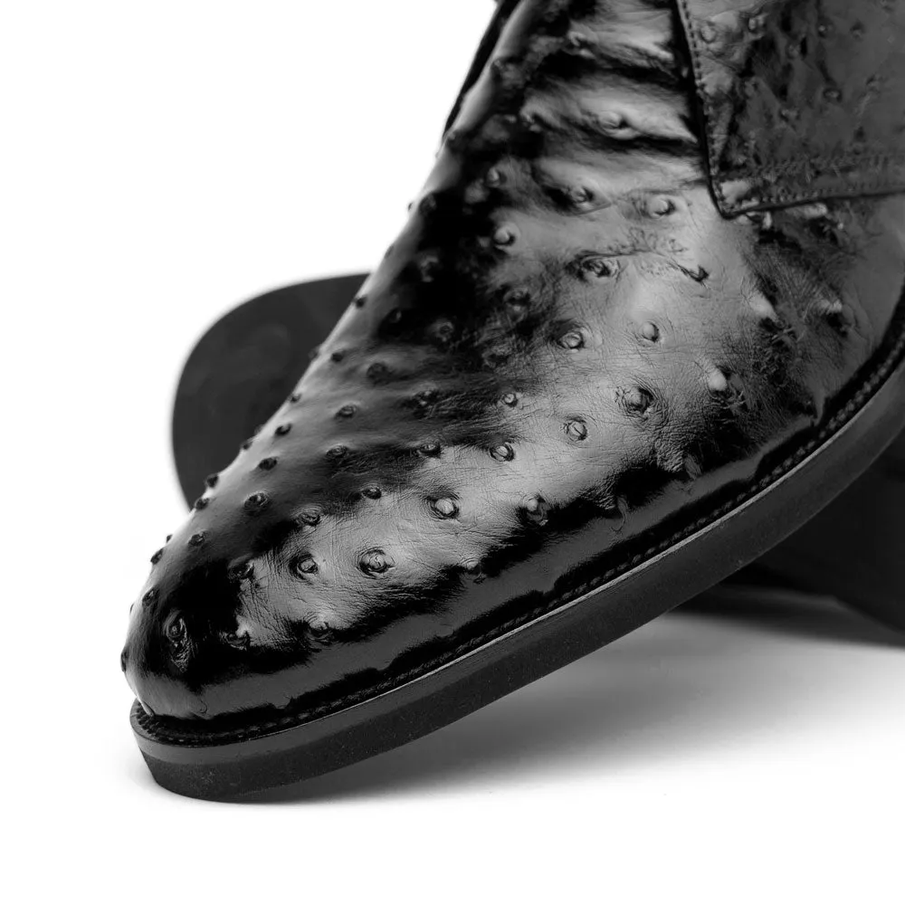 Black Marco Ostrich Quill Chukka Boot - Classic Style for Men