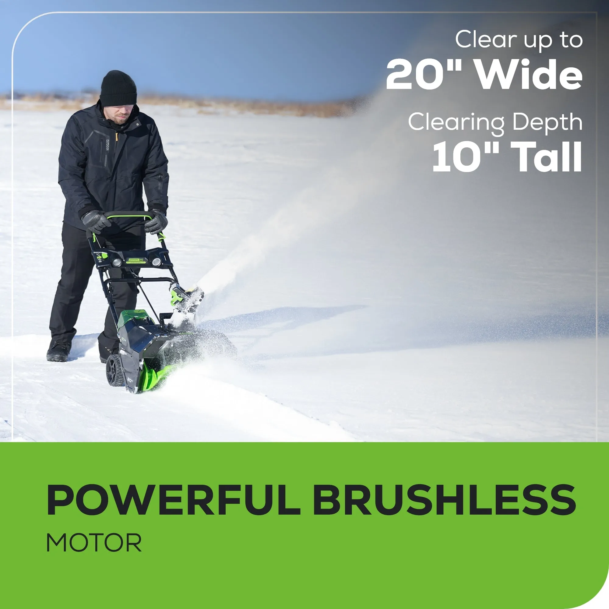 80V 20-Inch Cordless Single-Stage Snow Blower - Battery Operated, Tool Only