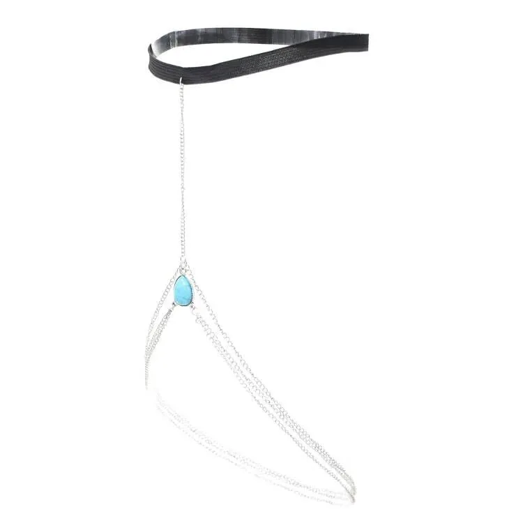 Boho Bohemian Water Drop Pendant Leg Thigh Chain Body Chain Jewelry