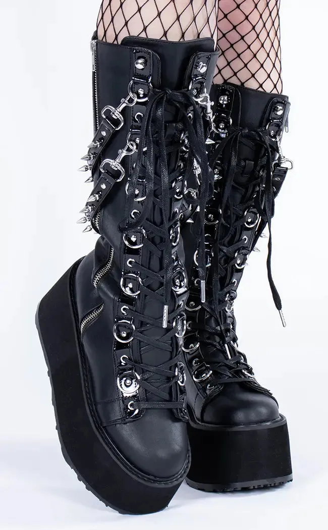 DAMNED-220 Black Vegan Leather Boots
