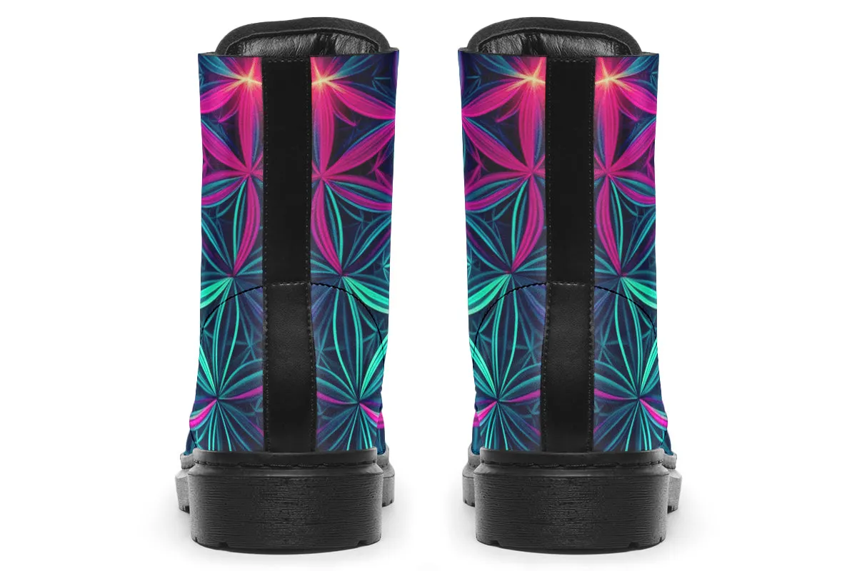 Flower Life Vibes Combat Boots