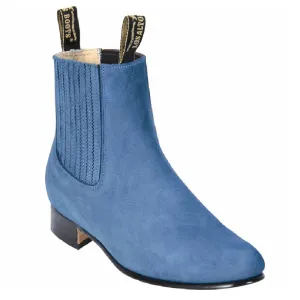 Los Altos Boots Mens #616314 Charro Short Boots  | Style Nobuck Boots | Color Blue Jean