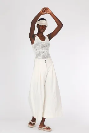 Viscose open work design top