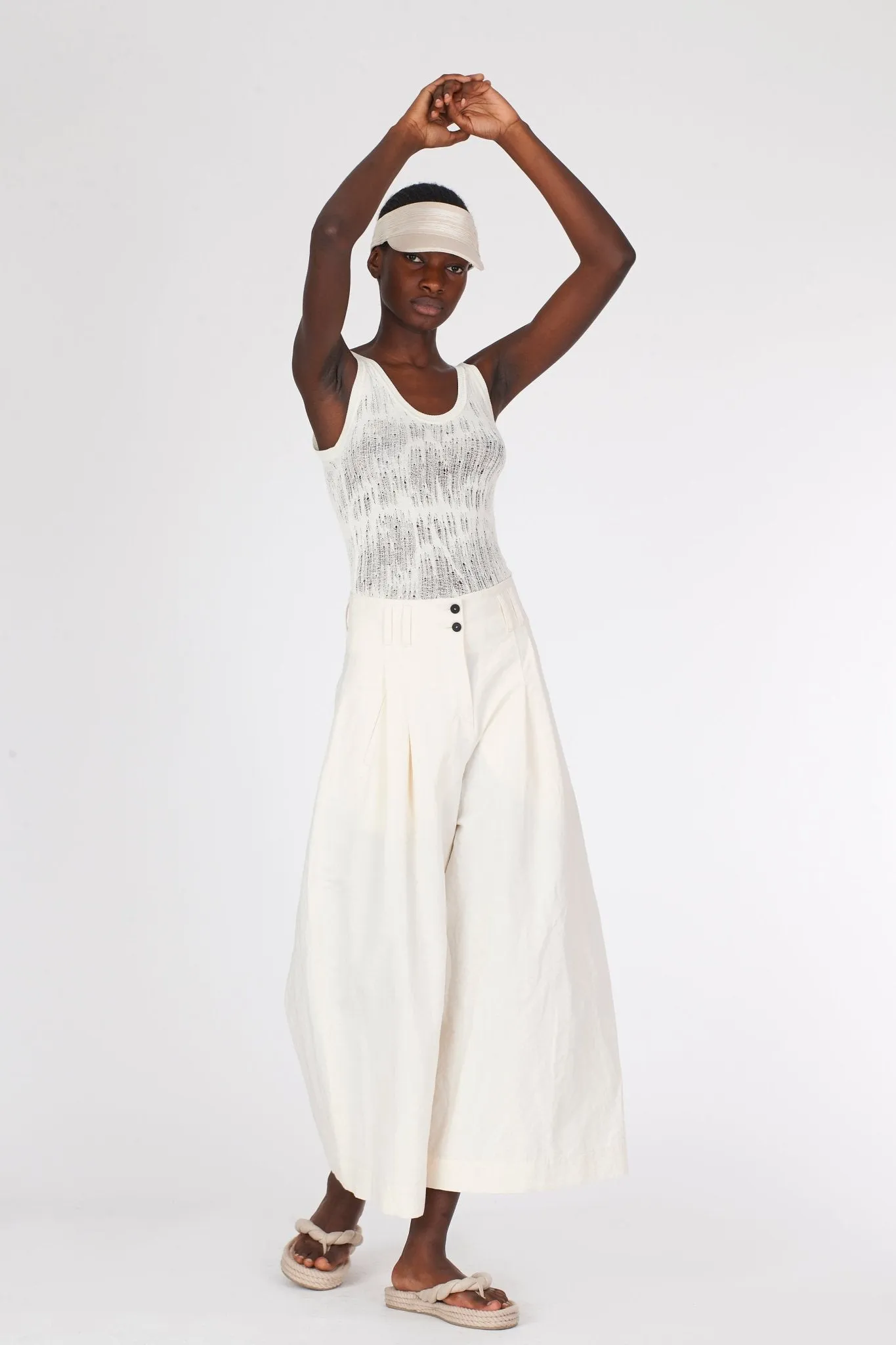 Viscose open work design top